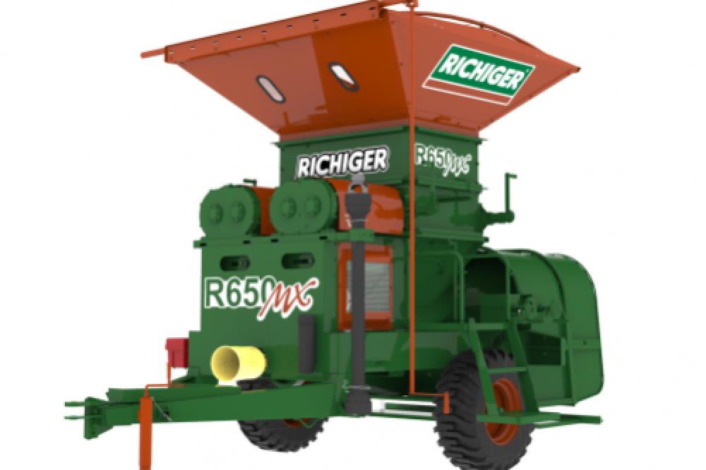 Embolsadora quebradora de grano seco y húmedo R650MX y R650MXA, de 6 pies Richiger