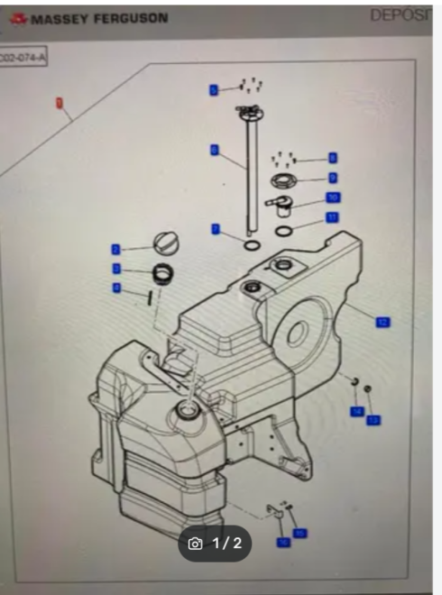 Depósito combustible  Massey ferguson